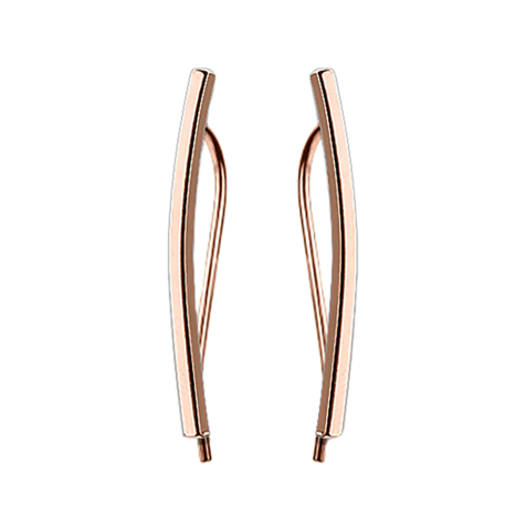Earring Ear Climber rose gold with curved bar