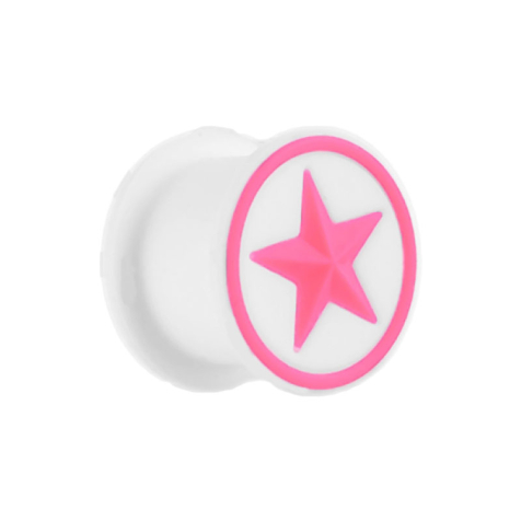 Plug weiss mit pinkem Stern