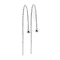 Stud earrings with free-falling chain and silver ball