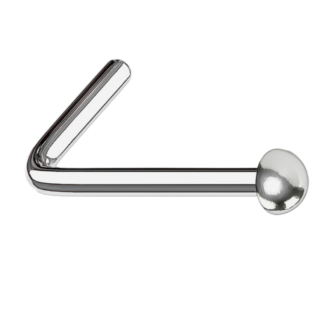 Clou doreille coudé argenté avec dôme