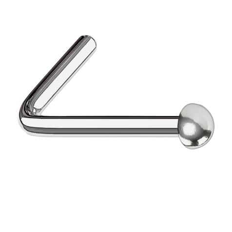 Clou doreille coudé argenté avec dôme