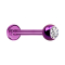 Micro Labret violet avec boule et cristal argenté