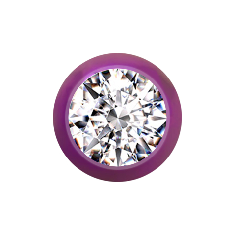 Micro boule violette avec cristal argenté