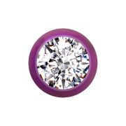 Micro boule violette avec cristal argenté