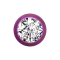 Micro boule violette avec cristal argenté
