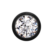 Micro boule noire avec cristal argenté