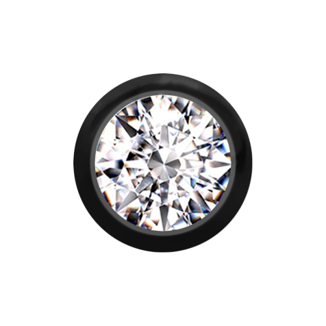 Boule noire avec cristal argenté