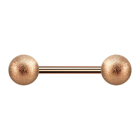 Micro Barbell or rose avec deux boules mouchetées