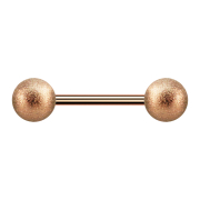 Micro barbell rose gold with two speckled balls