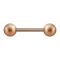 Micro Barbell or rose avec deux boules mouchetées