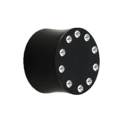 Flared Plug aus Areng Holz mit Kristallen