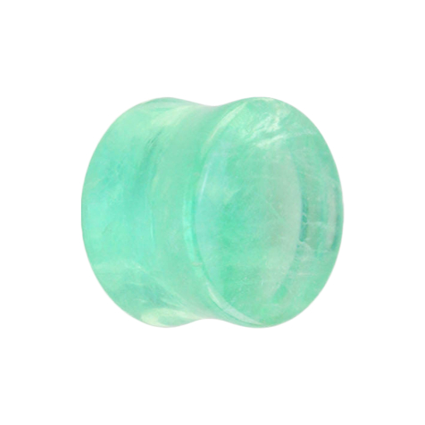 Flared plug made from green fluorite