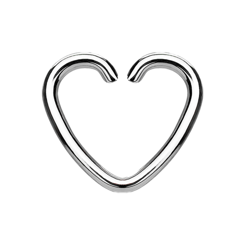 Micro piercing ring heart silver with titanium coating