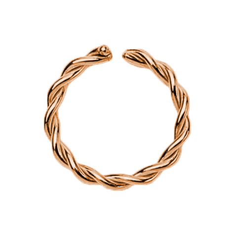Micro piercing ring braided rose gold