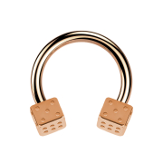 Circular barbell rose gold with two cubes