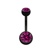 Banane noire avec deux boules de cristal fuchsia