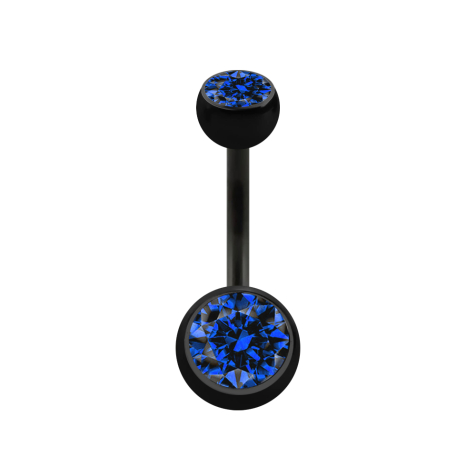 Banana black with two dark blue crystal balls