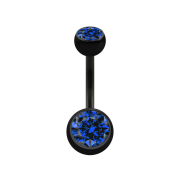 Banana black with two dark blue crystal balls