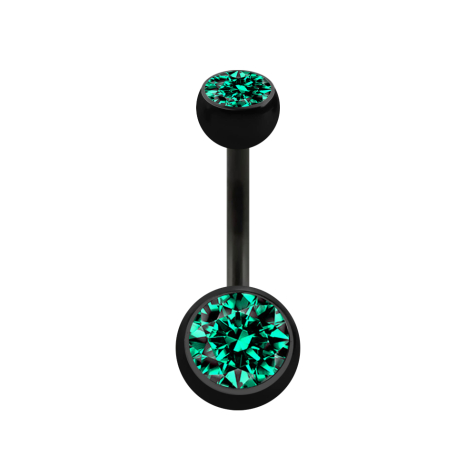 Banana black with two turquoise crystal balls
