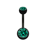 Banana black with two turquoise crystal balls