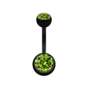 Banana black with two balls crystal light green