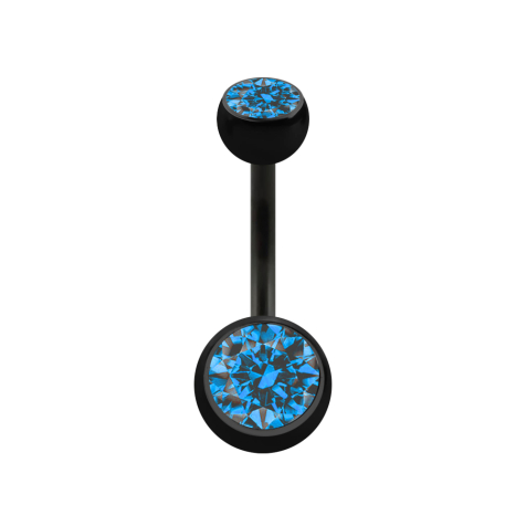 Banana black with two light blue crystal balls