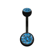 Banana black with two light blue crystal balls