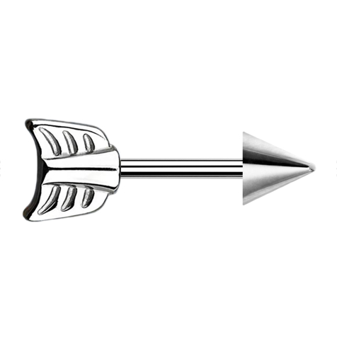Barbell silver with cone and arrow