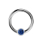 Micro Ball Closure Ring silver and crystal dark blue