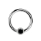 Micro Ball Closure Ring silver and crystal black