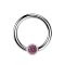 Micro Ball Closure Ring silber und Kristall pink