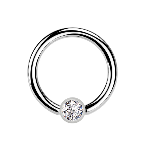 Ball Closure Ring silber und Kristall silber