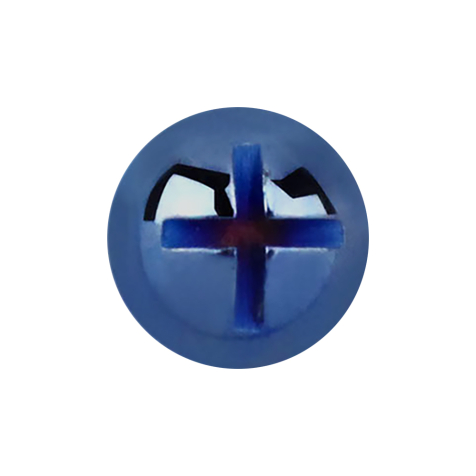 Dermal Anchor testa a fessura trasversale blu scuro