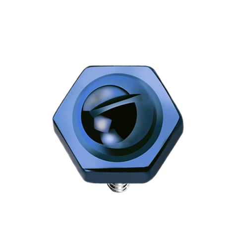 Dado esagonale Dermal Anchor blu scuro