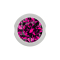 Ball Closure Kugel silber mit Kristall fuchsia