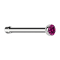 Nasenstecker gerade silber Halbkugel Kristall fuchsia
