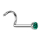 Nasenstecker gebogen silber Halbkugel Kristall türkis