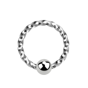 Micro Ball Closure Ring braided silver
