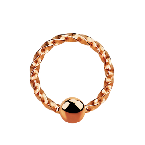 Micro Ball Closure Ring braided rose gold