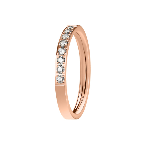 Rose gold ring with eight crystals
