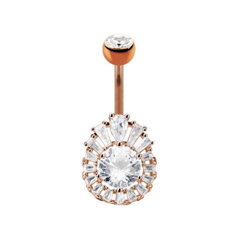 Banana rose gold princess with large crystal