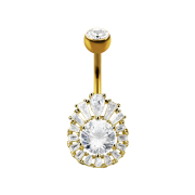 Banana 14k gold-plated princess with large crystal