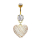 Banana 14k gold-plated with heart pendant and set with crystals
