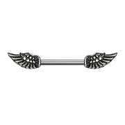 Barbell Barbell argent avec ailes dange