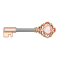Barbell Barbell chiave vintage in oro rosa con cuore bianco opalino