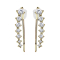 Earring Ear Climber gold-plated with squares and crystal silver