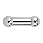 Barbell internal thread silver with two balls