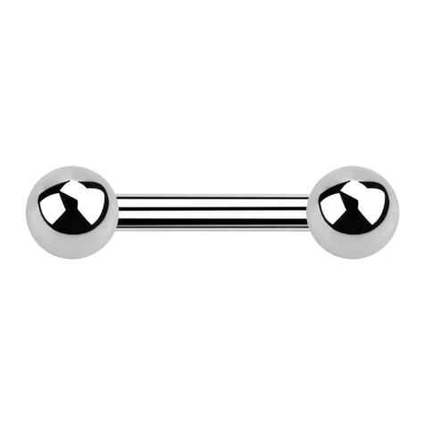 Barbell femelle argent avec deux billes