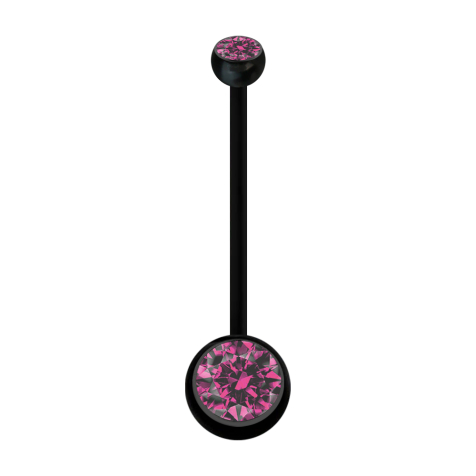 Banane Schwangerschaft schwarz mit zwei Kugeln Kristall pink