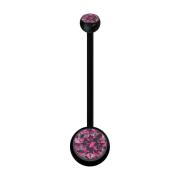 Banane grossesse noire avec deux boules cristal rose